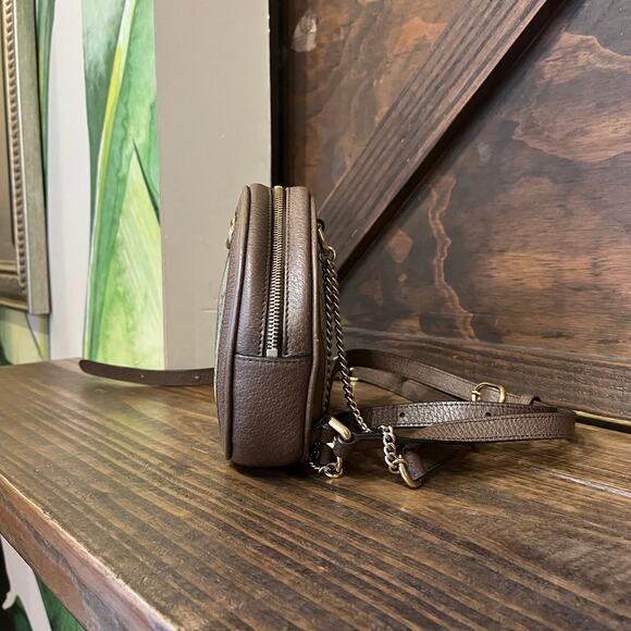 GUCCI Ophidia Round Mini GG Supreme Monogram Web Backpack - Picture 6 of 11